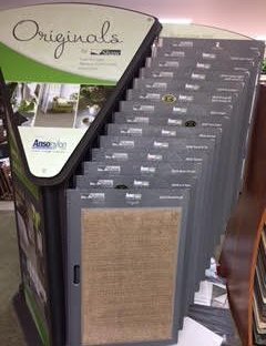 Flooring products in showroom from Richardson’s Carpet Service in the Williamsburg, VA area