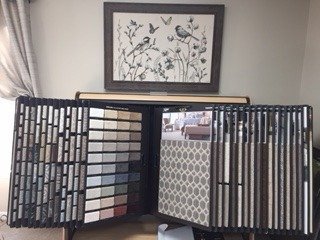 Flooring products in showroom from Richardson’s Carpet Service in the Williamsburg, VA area